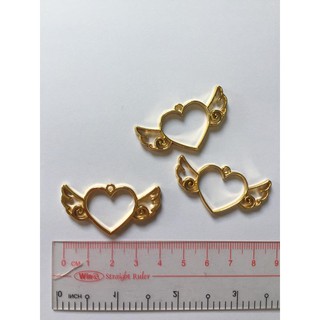 Charm làm resin trái tim cánh thiên thần