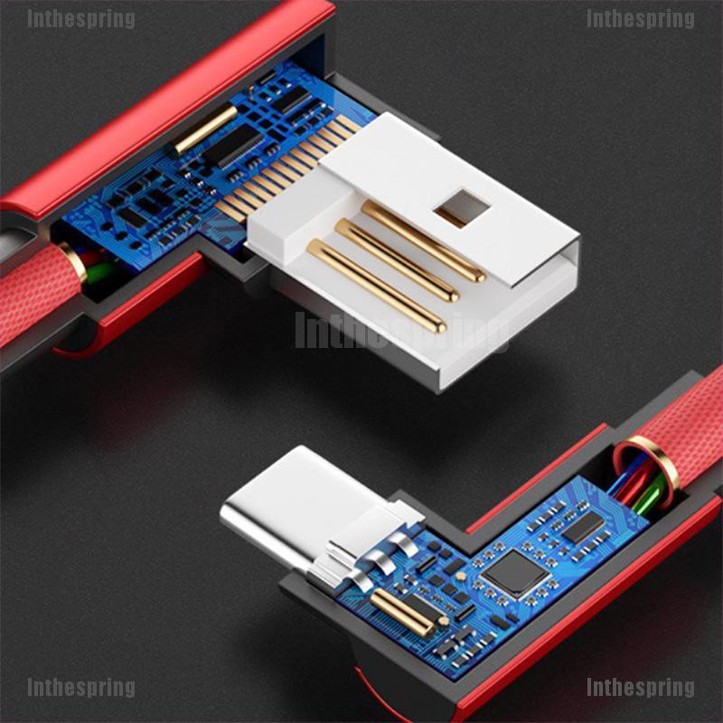 Dây Cáp Sạc Nhanh 90 Độ Cổng Type C/Ios/Micro Usb