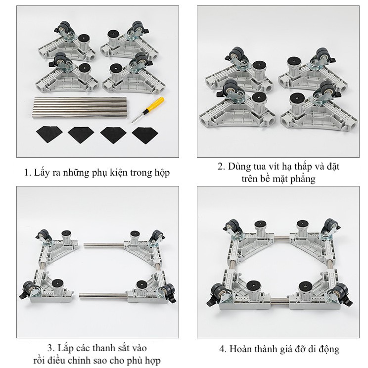 Chân đế máy giặt, tủ lạnh có bánh xe