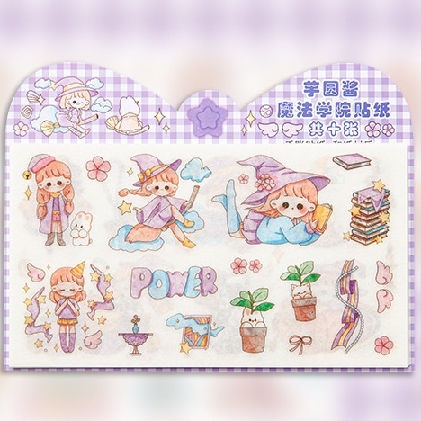 Miếng Dán Trang Trí Sổ Tay Bỏ Túi Hình Cô Gái Nhật Bản Dễ Thương