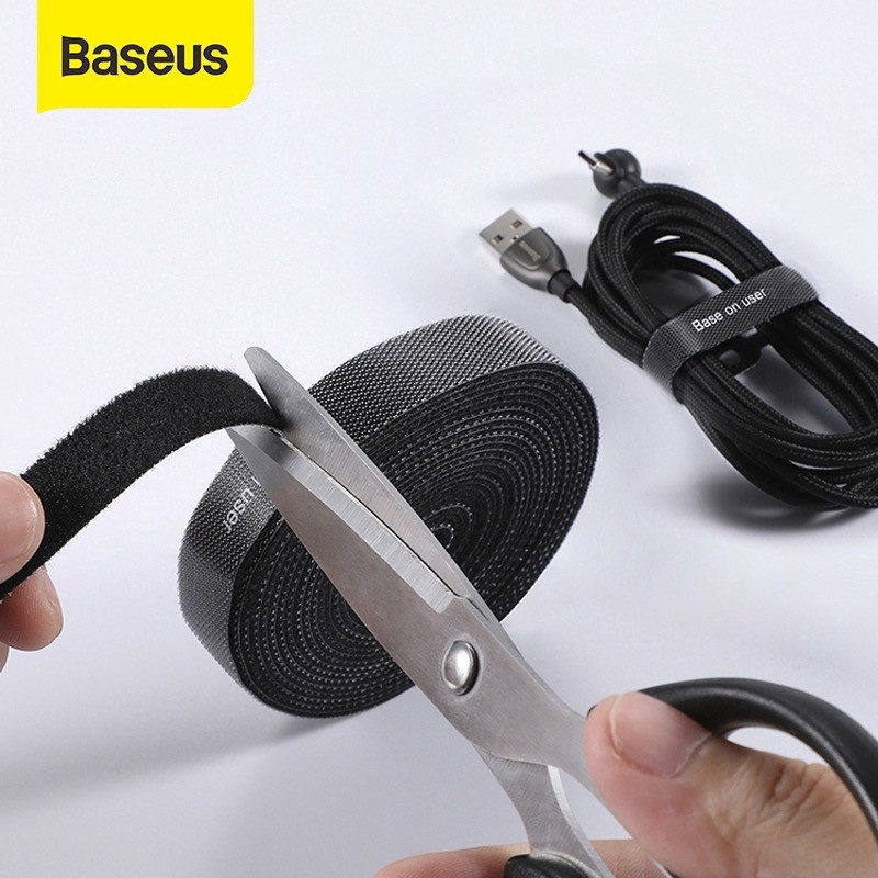 Dây cuốn gọn Baseus Velcro dính cố định gọn cáp sạc dây máy tính đồ điện tử dây điện Setup Bàn làm việc văn phòng