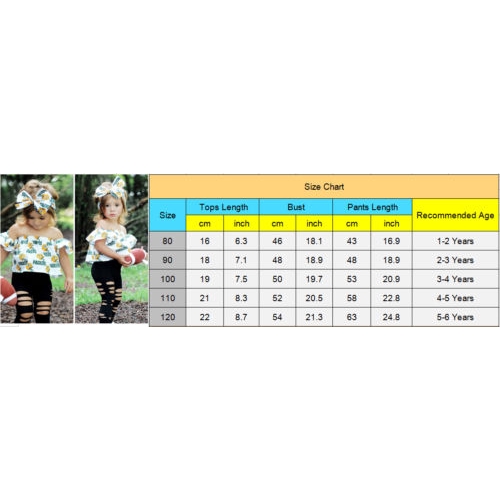 ❤XZQ-Cute Style Kids Baby Girls Off Shoulder Tops Ripped Leggings Pants 3PCS Outfits Set