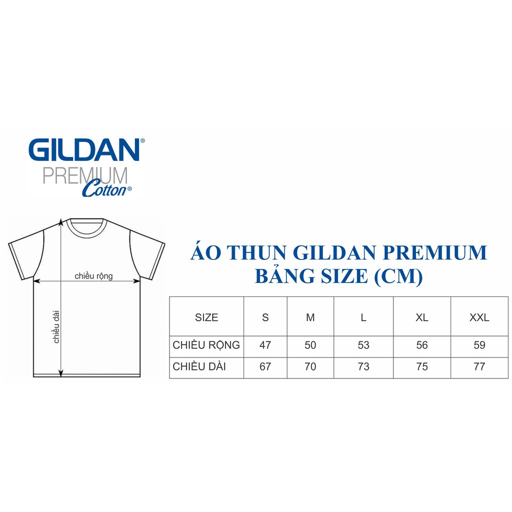 Áo thun Gildan Premium Cotton chuẩn chính hãng - 100% cotton