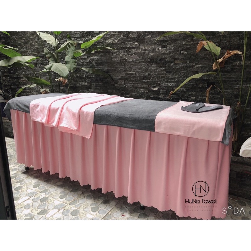 Ga/drap giường spa, giường mi, vali chất vải thun mè thoáng mát