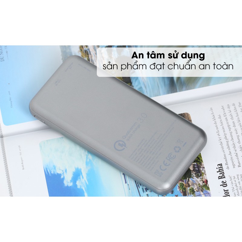 Pin sạc dự phòng không dây Polymer 10.000mAh Type C PD QC3.0 Energizer QE10007PQ Xám