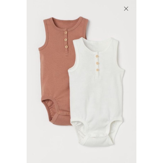 Set 2 bodychip ba lỗ bé trai HM auth