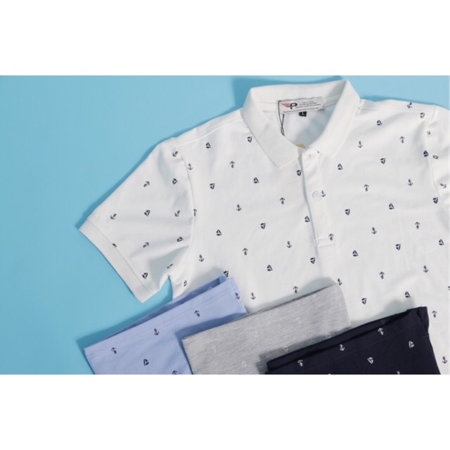 Áo thun polo nam họa tiết mỏ neo cao cấp pigofashion AHT04 (màu Ghi chú) | BigBuy360 - bigbuy360.vn