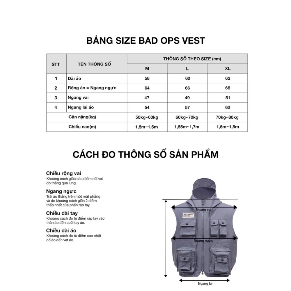 Áo khoác Bad Habits BAD OPS VEST - Local Brand chính hãng