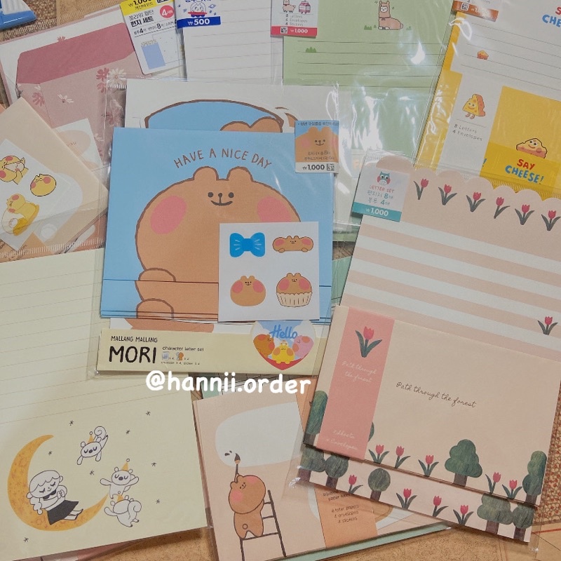 [DAISO HÀN] Set thiệp giấy viết thư, phong bì quà tặng
