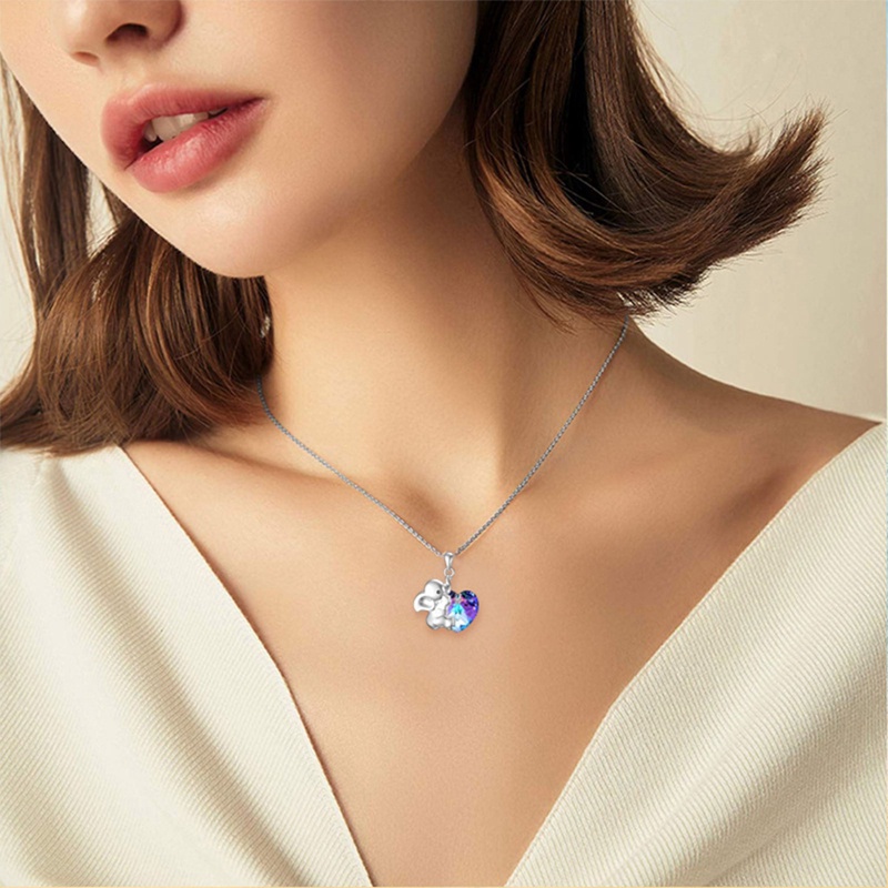 Vòng cổ Mặt Voi Trái Tim Đính Đá Dễ Thương