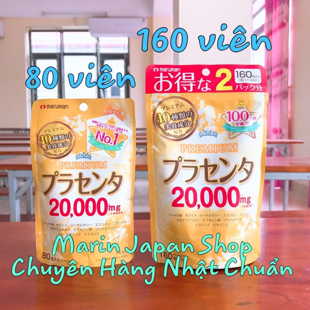 Tinh Chất sáng trắng da tinh chất nhau thai tự nhiên Placenta Premium Maruman 20.000mg Nhật Bản