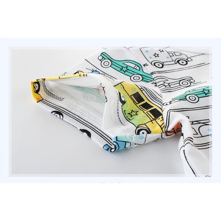 Áo thun tay ngắn cho bé trai họa tiết hình xe hơi