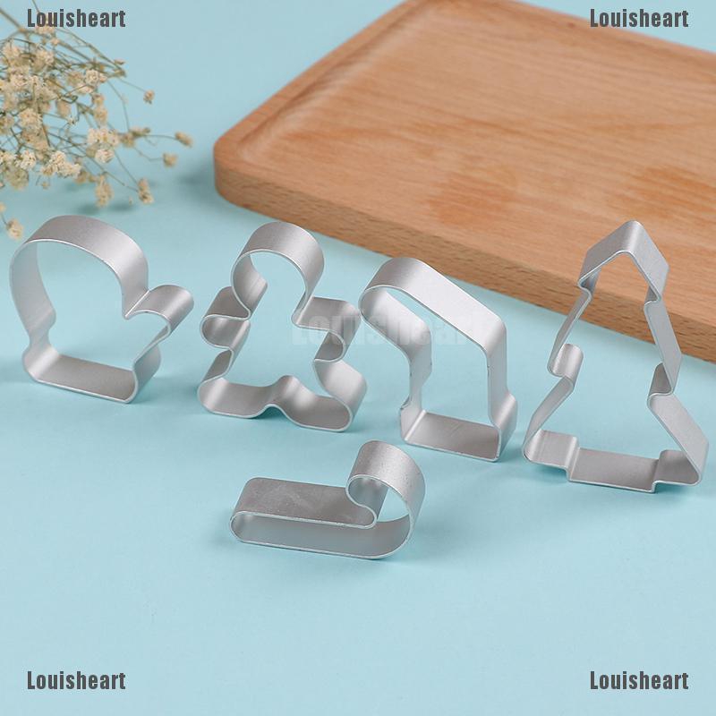 Bộ 5 Khuôn Cắt Bánh Quy Làm Từ Nhôm Hình Giáng Sinh