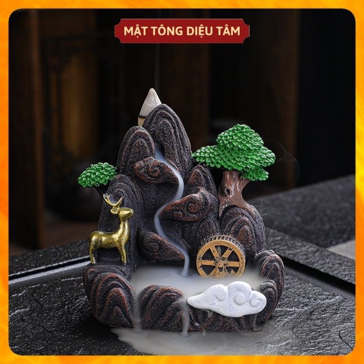 Thác khói trầm tặng 5 nụ trầm hương cao cấp dùng để đốt trầm hương , đồ thờ cúng trầm hương