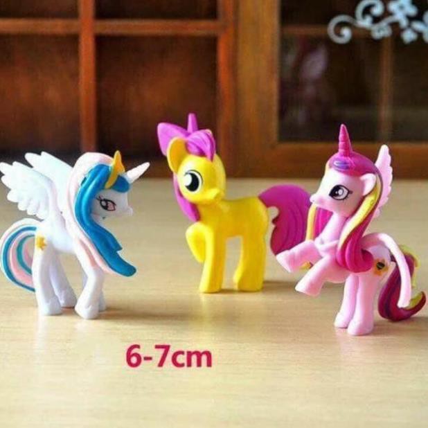 XẢ KHO+FREE SHIP]  Ngựa Pony thiên thần set 12 con loại to | Ngựa thiên thần Poly loại to