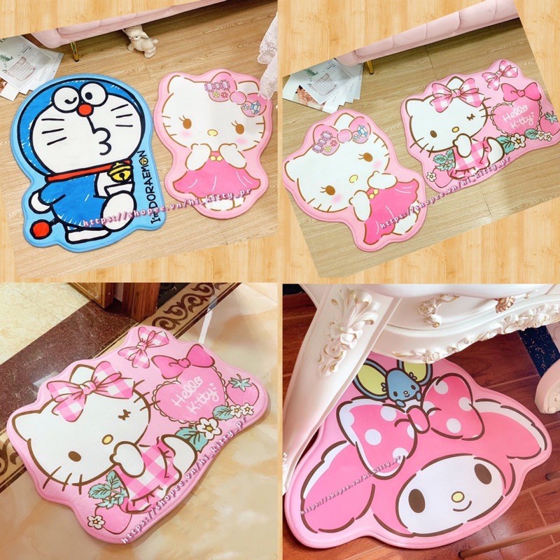 Thảm mềm mịn Doremon Doraemon Hello Kitty