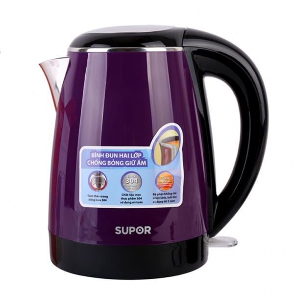 Bình Đun Siêu Tốc Hai Lớp Inox 304 SUPOR SWF17S18AVN - 1.7L (Tím Đen)
