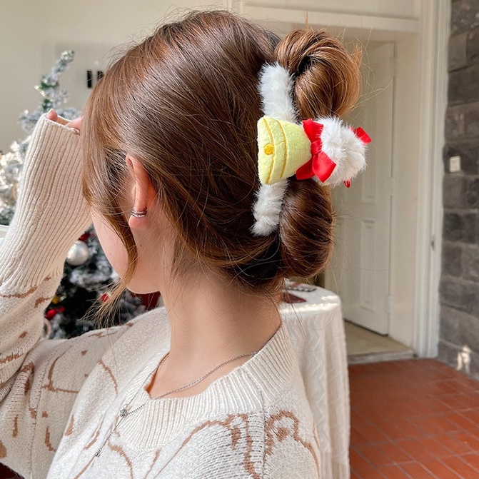 Kẹp Tóc Càng Cua Phối Lông Giáng Sinh, Noel, Christmas