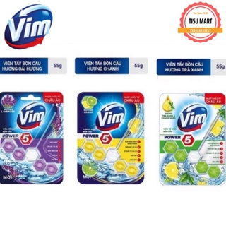 Viên Treo Bồn Cầu VIM POWER 5 sạch khuẩn thơm mát 55g/viên