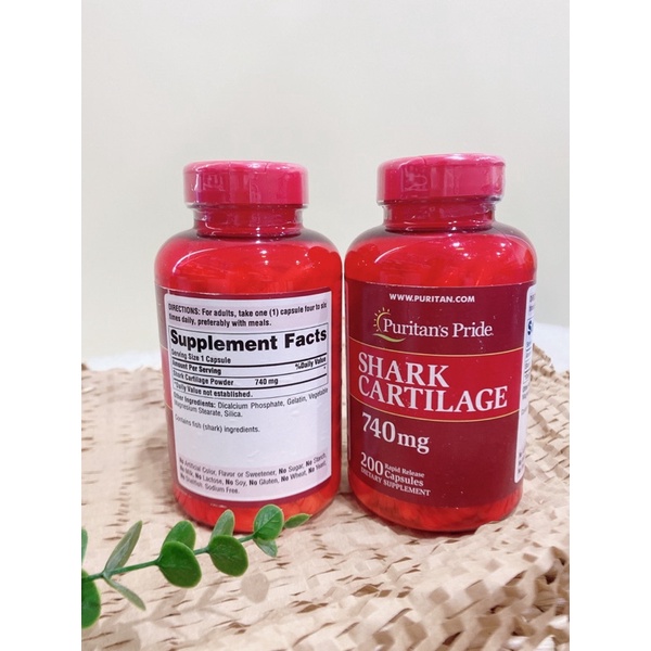 [Hàng Mỹ đi Air Đủ Bill] S.ụ.n Vi C.Á Shark Cartilage 740mg 200 Viên Puritans Pride