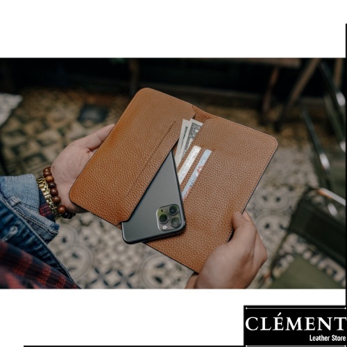 Ví điện thoại da cao cấp, bóp ví nam da bò thật Clément – CM017 – BH 12 tháng - Fullbox