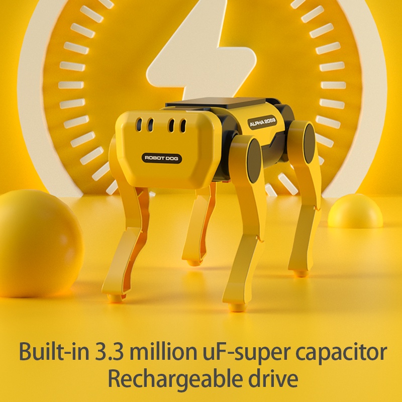 Đồ Chơi Lắp Ráp Robot Hình Chú Chó Cơ Khí Chạy Bằng Năng Lượng Mặt Trời Thông Minh