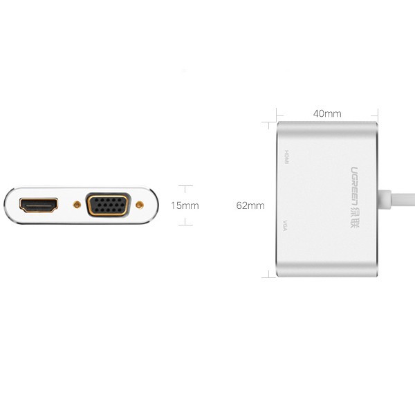 Cổng Chuyển Đổi Mini DisplayPort Sang HDMI/VGA Ugreen 20421 ✔HÀNG CHÍNH HÃNG ✔