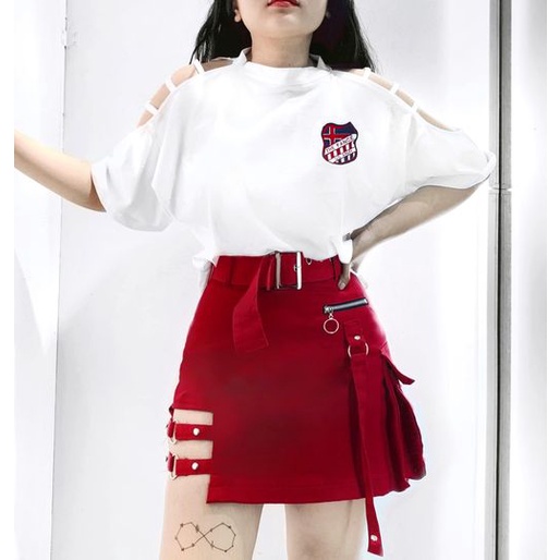 THE FANCE | Váy túi hộp kèm dây belt tôn dáng cá tính DOUBLE BOX CHOKER