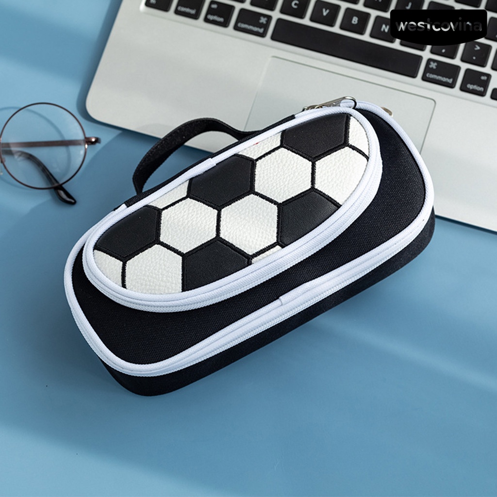 [Hot]✍Túi Đựng Bút Giả Da Có Tay Cầm Tiện Lợi Cho Bé