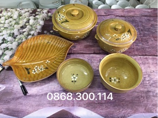 Bộ đồ ăn men Hoàng Thổ Bát Tràng