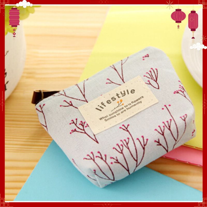 Ví Vải Nữ Mini nhỏ nhắn, xinh xắn, đáng yêu -Tiện dụng khi đi chợ,siêu thị-Tặng 1 dây đai đeo khẩu trang