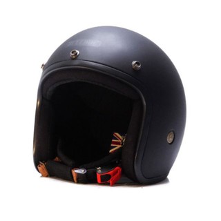 [Chính Hãng] Mũ Bảo Hiểm 3/4 Bulldog Bravo ĐEN NHÁM [Tặng Khăn Đa Năng]