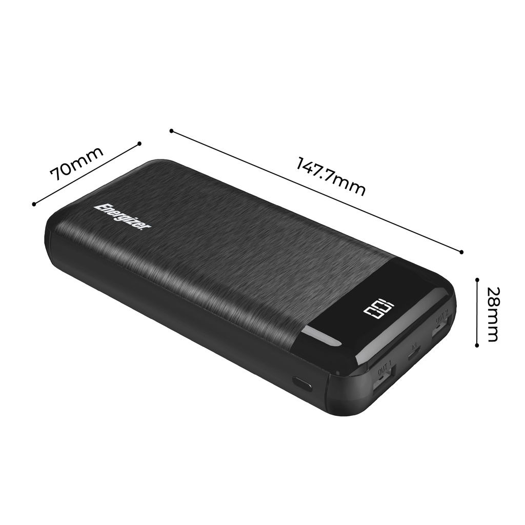 Sạc dự phòng Energizer 20,000mAh /3.7V Li-Polymer - UE20058BK