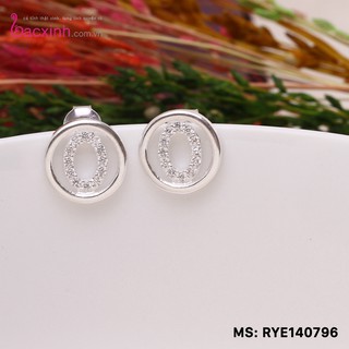 Bông tai bạc Ý 925 Bạc xinh Huệ Ngân - Vòng tròn tình yêu RYE140796