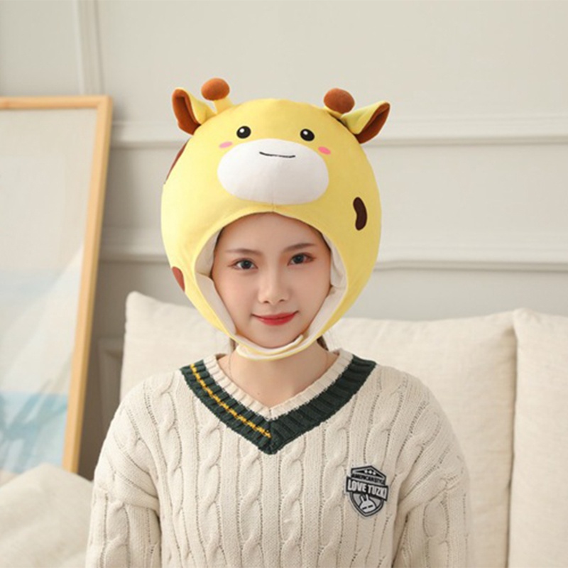 Mũ Trùm Đầu Tròn Phối Lông Xù Hình Tuần Lộc Giáng Sinh Đáng Yêu Dành Cho Bạn Bè