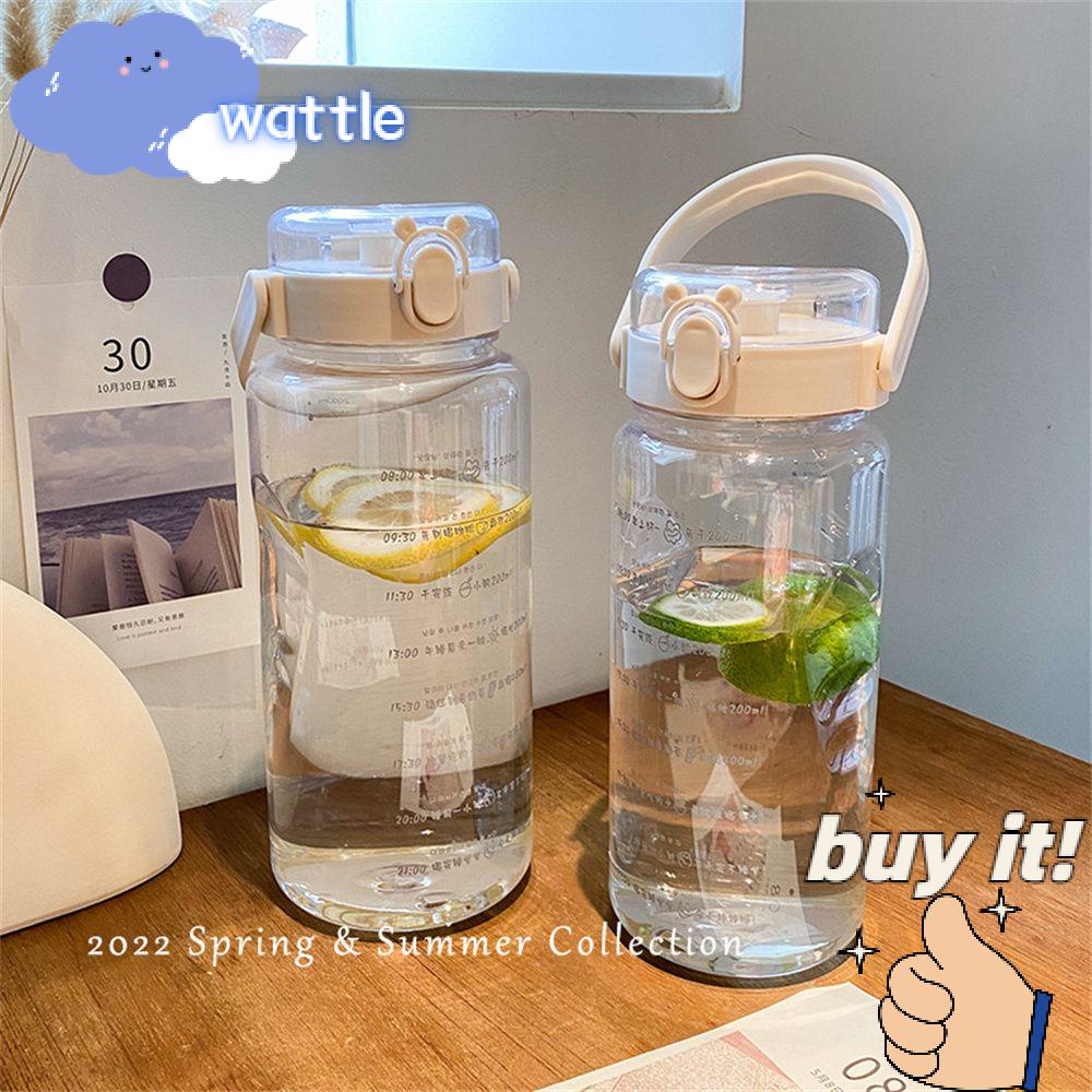 ✧Hành động✧ Bình Nước Thể Thao Bằng Nhựa Dung Tích 1500ML/2000ML Kèm Ống Hút Tiện Dụng