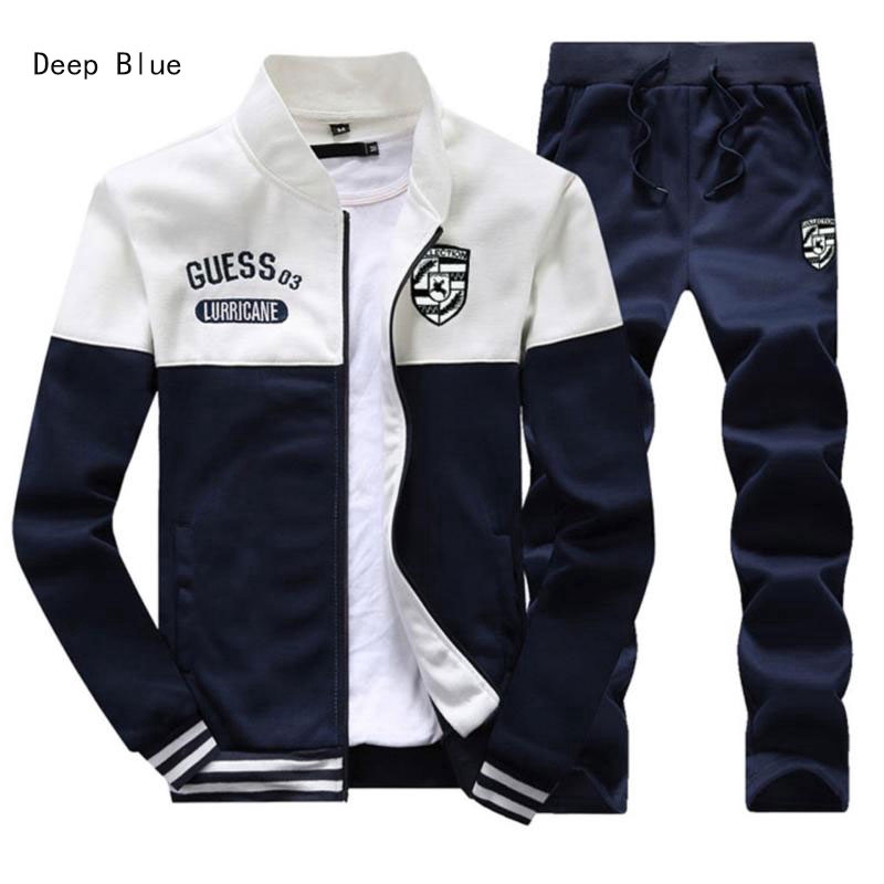Bộ áo khoác ngoài dài tay + quần dài thời trang nam size M-4XL #D10 chất lượng cao
