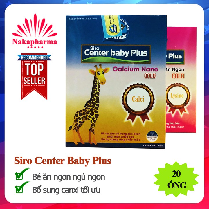 Siro Center Baby Plus Calcium Nano Gold - Siro Ăn Ngon Center Baby Plus Gold - Bé ăn ngon, ngủ khỏe, hấp thu tốt