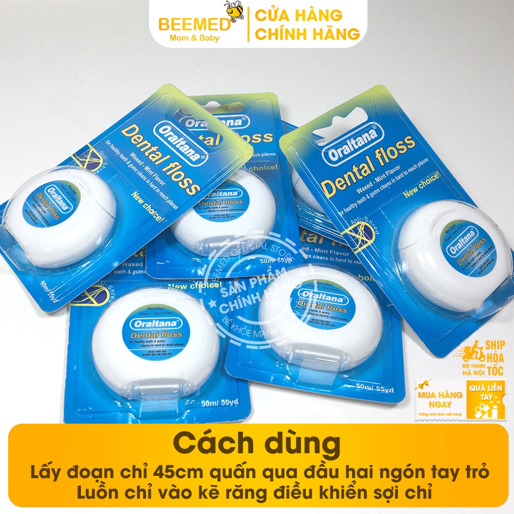 Chỉ nha khoa Oraltana - vệ sinh răng miệng, chỉ kẽ răng hương bạc hà - Hàng Việt Nam chất lượng cao