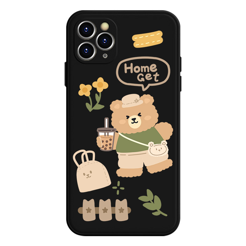 Ốp điện thoại TPU mềm in hình gấu/ly trà sữa chống sốc/trầy xước bảo vệ cho IPhone 11 Pro XR/XS/X/7 8 Plus | BigBuy360 - bigbuy360.vn