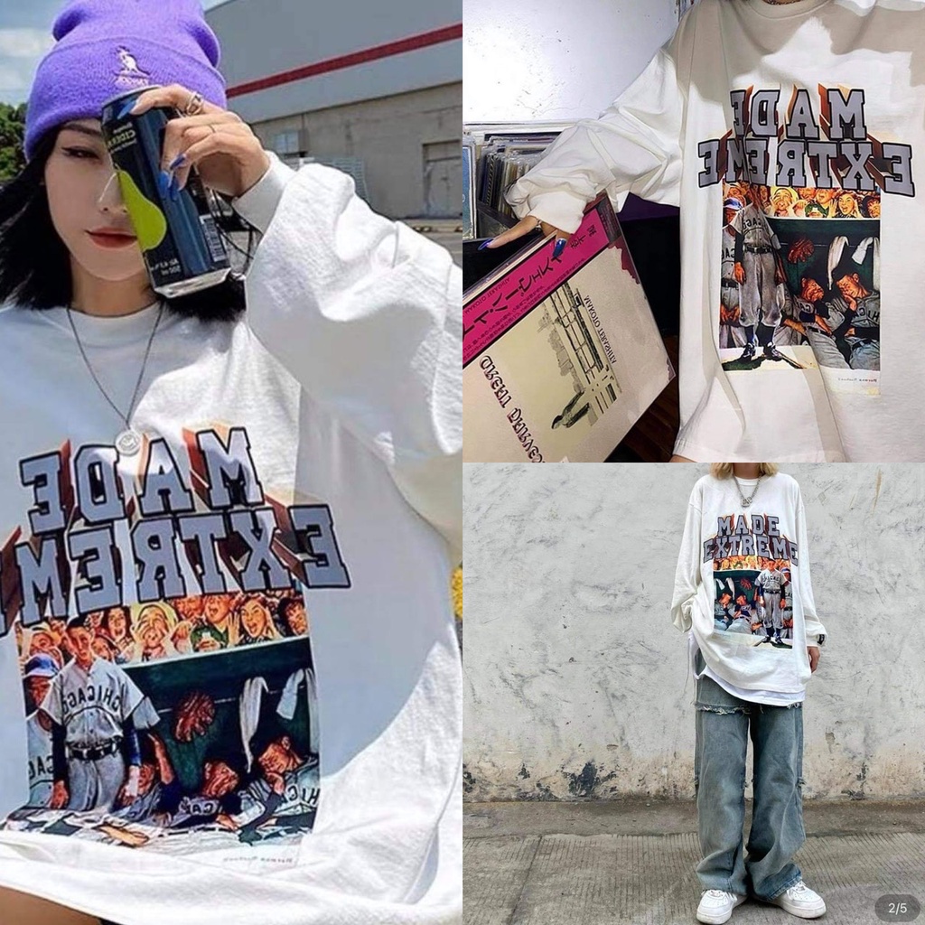Áo sweater Áo nỉ bông dài tay tay bồng form rộng unisex ulzzang PHULA [FREESHIP]