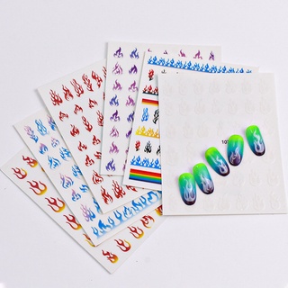 Sticker Dán Móng Họa Tiết Ngọn Lửa Nhiều Màu