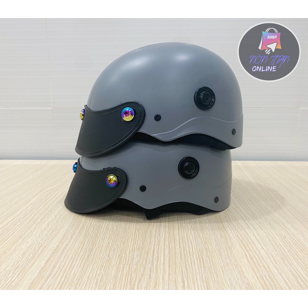 [TẶNG TEM BIKER] Nón Bảo Hiểm Trơn - Màu Sơn Nhám - Gắn 3 Ốc TiTan Gr5 Siêu Ngầu