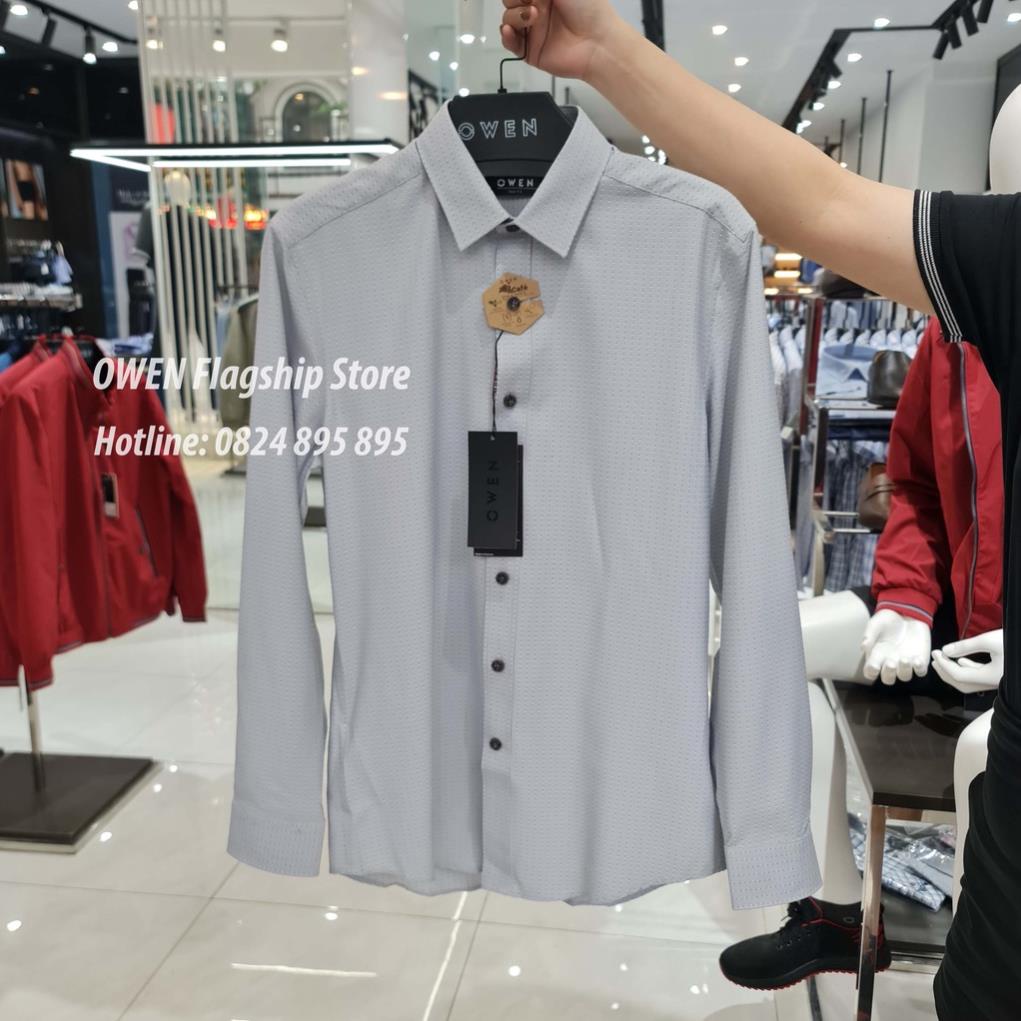OWEN -  Áo sơ mi nam dài tay dáng SLIMFIT sợi Cafe - Mã AS23330D - OWEN Flagship Store