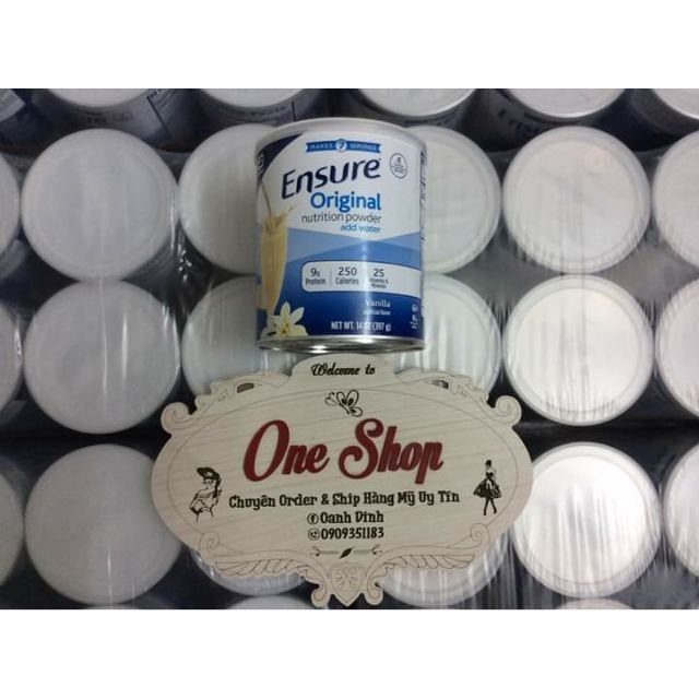 (Date T10/2023) Sữa bột Ensure Original Nutrition Powder hương vanilla (397g/ lon) thơm ngon, ít ngọt và ít béo của Mỹ