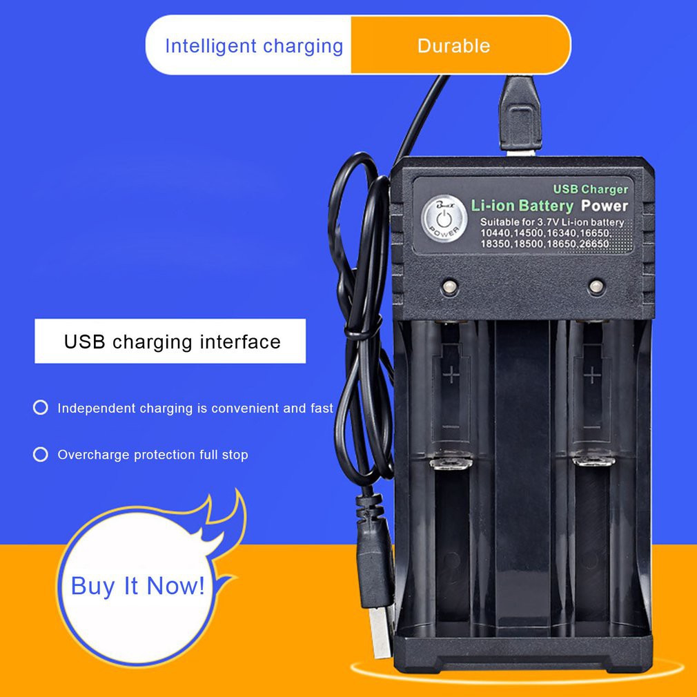 Bộ sạc pin 17Ele 18650 có một / hai / 4 khe 3.7v đa năng