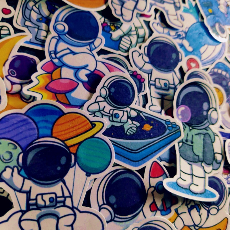 Set 30 hình dán sticker Phi Hành Gia dễ thương