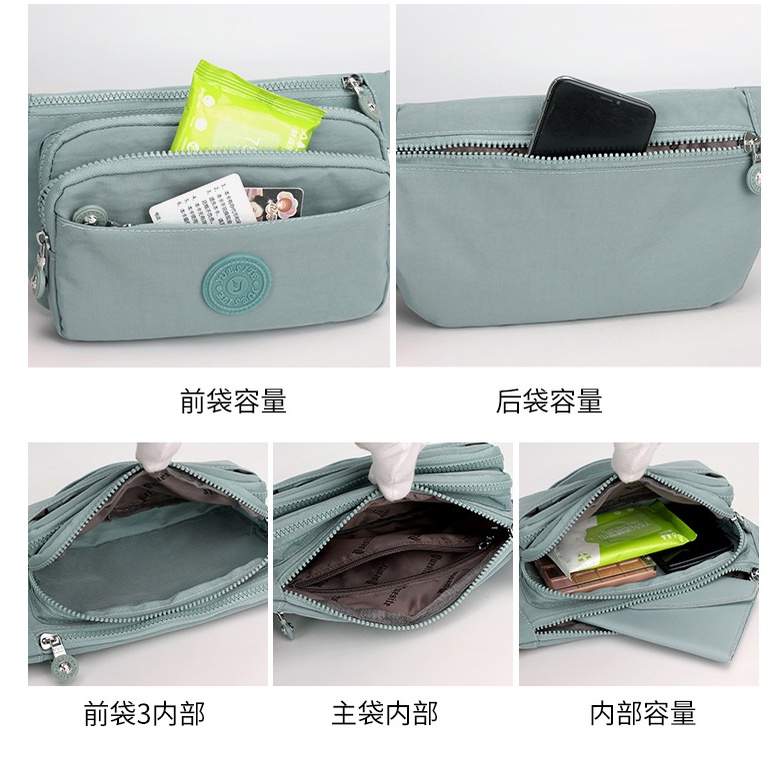 Túi đeo chéo ngực nhiều ngăn chất liệu nylon phong cách thể thao đa năng