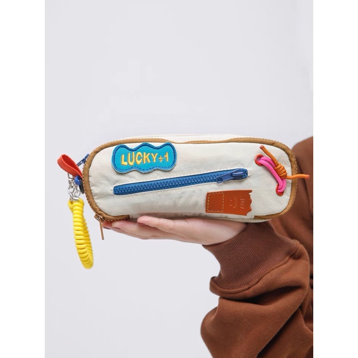 Túi Đựng Bút Hai Ngăn Sức Chứa Lớn Màu Sắc Tương Phản Dành Cho Học Sinh