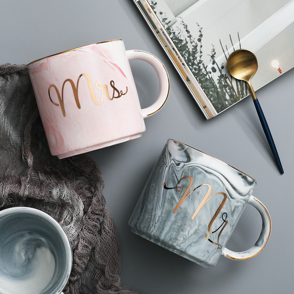 Cốc đôi sứ Mr & Mrs